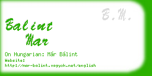 balint mar business card
